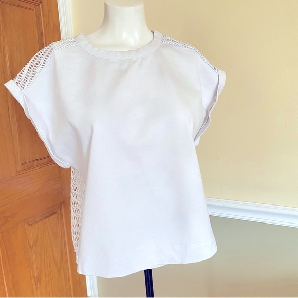 White Back Mesh Oversized Summer Top - Picture 2 of 4